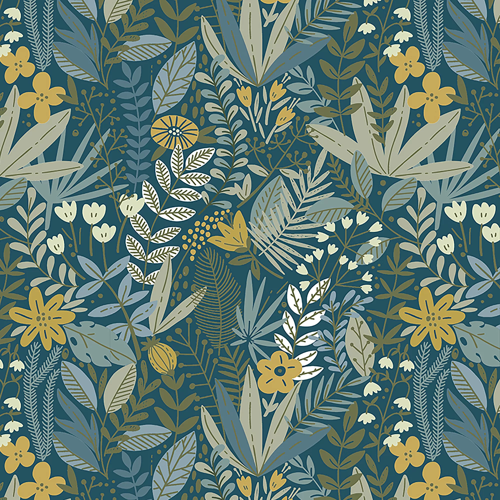 GoodHome Ghips Multicolour Naive Leaves Textured Wallpaper - Image 2