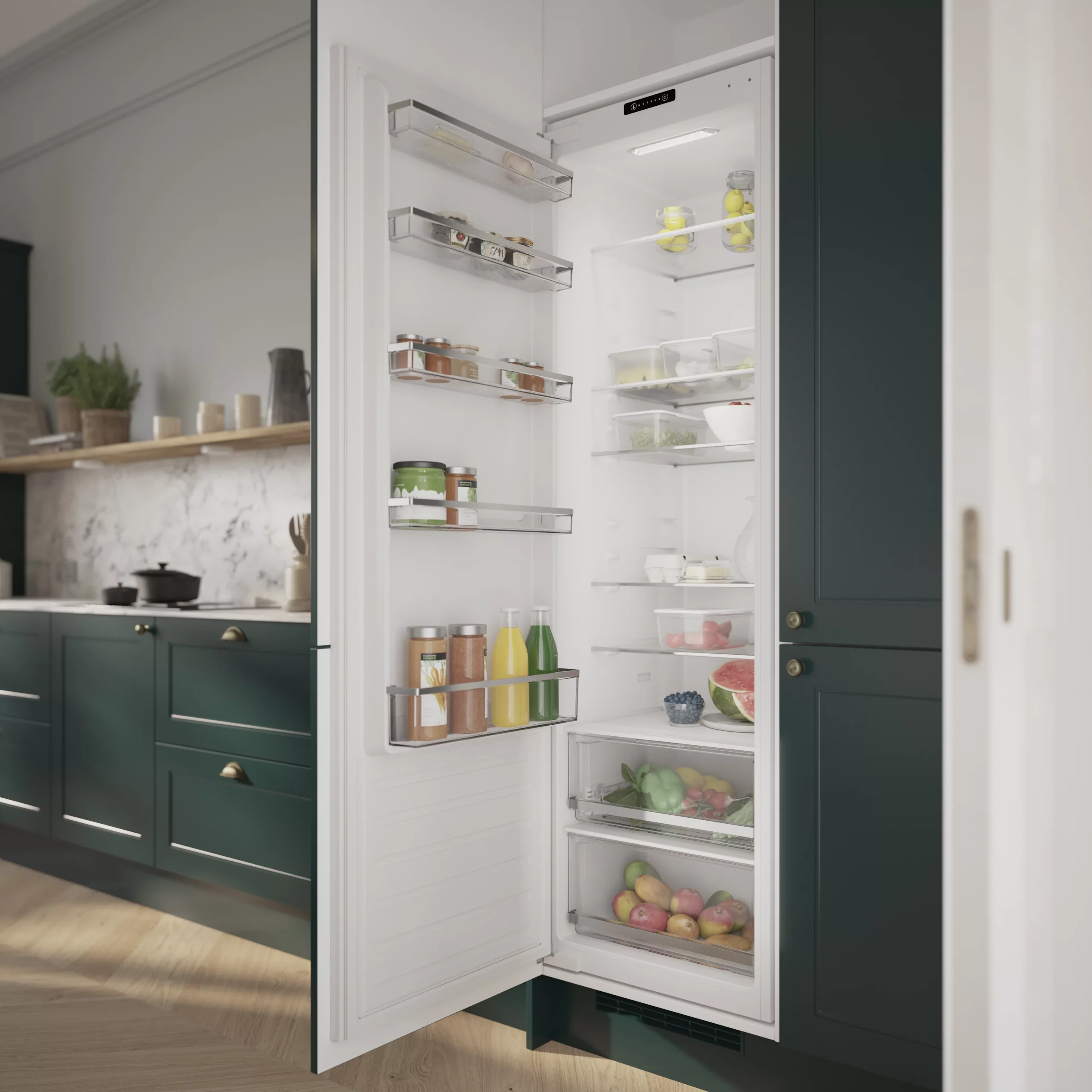 GoodHome GHUKBITF Integrated Fridge - Gloss White - Image 4