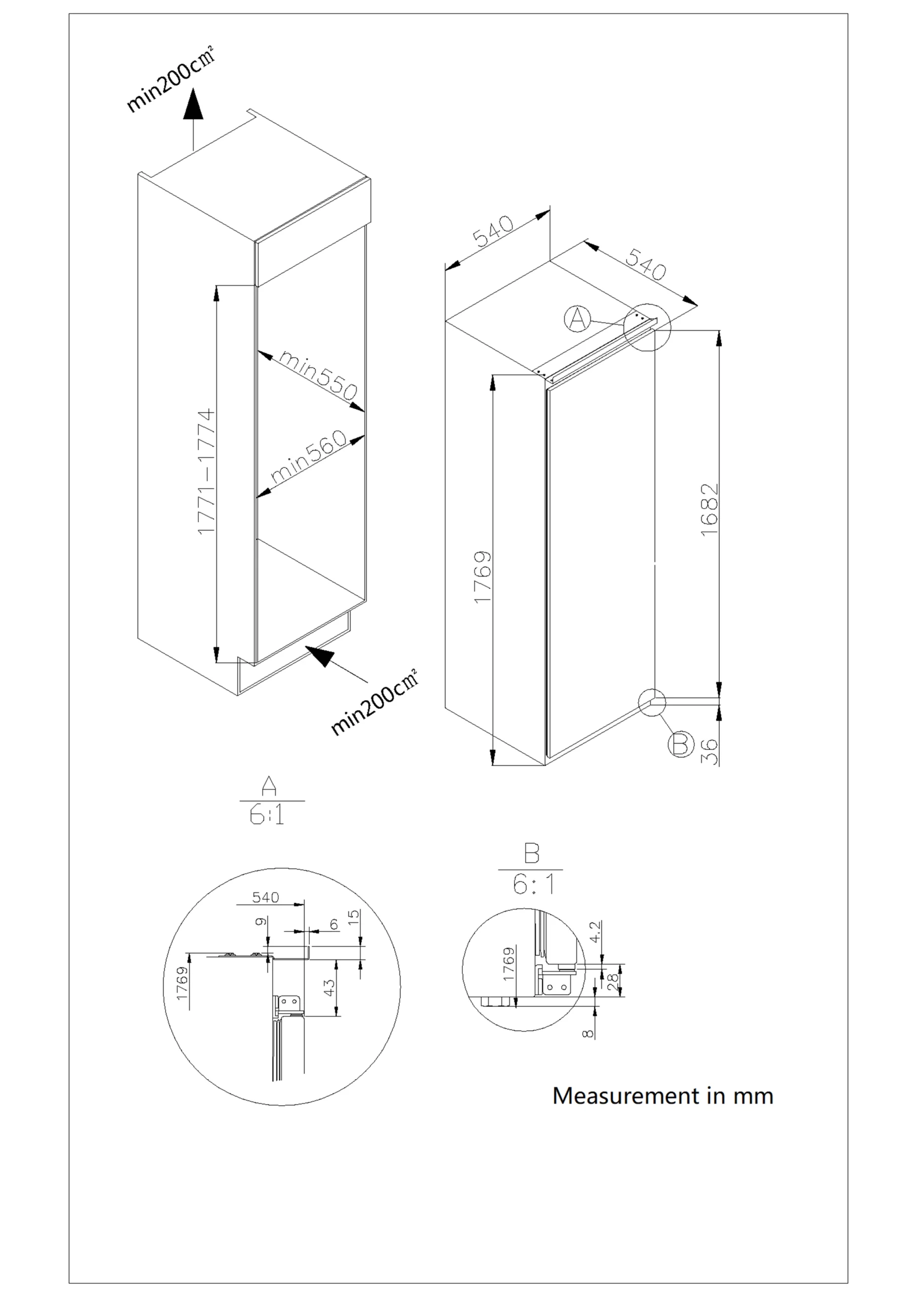 GoodHome GHUKBITF Integrated Fridge - Gloss White - Image 3