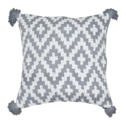 GoodHome Gunnar Grey Geometric Indoor Cushion (L)45cm X (W)45cm