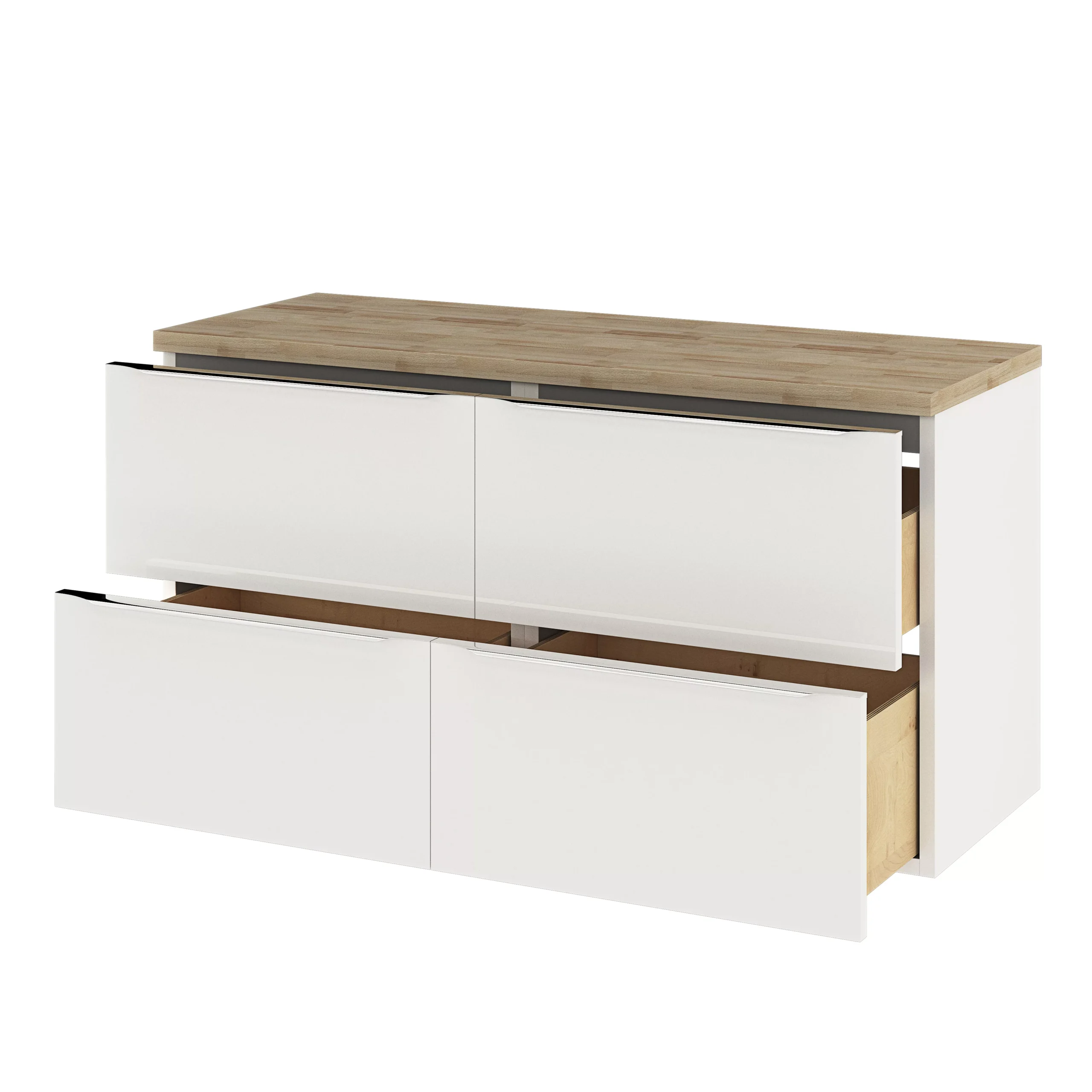 GoodHome Hartland Natural Straight Oak Bathroom Worktop 2.7cm X 45.5cm X 120.5cm - Image 16