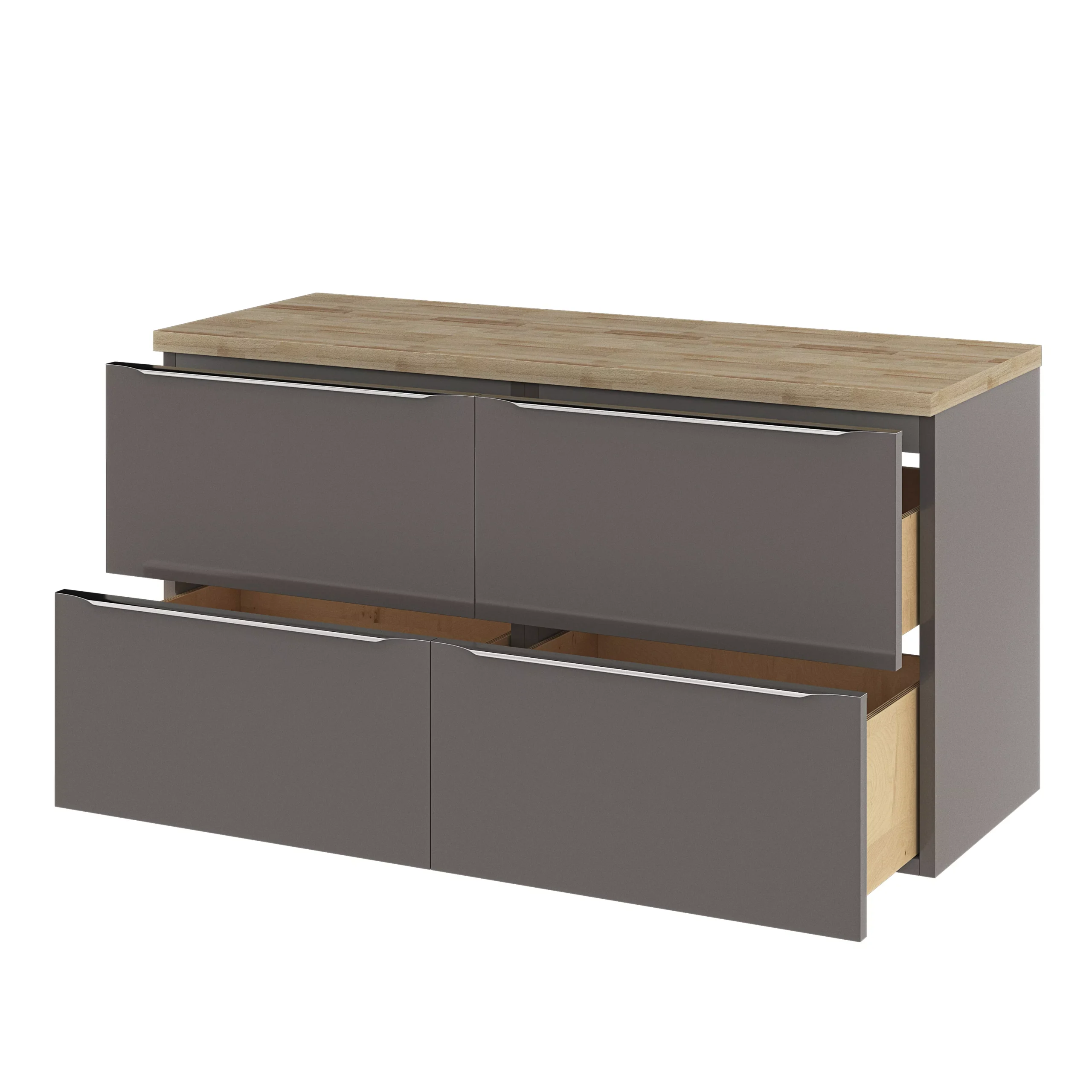 GoodHome Hartland Natural Straight Oak Bathroom Worktop 2.7cm X 45.5cm X 120.5cm - Image 14