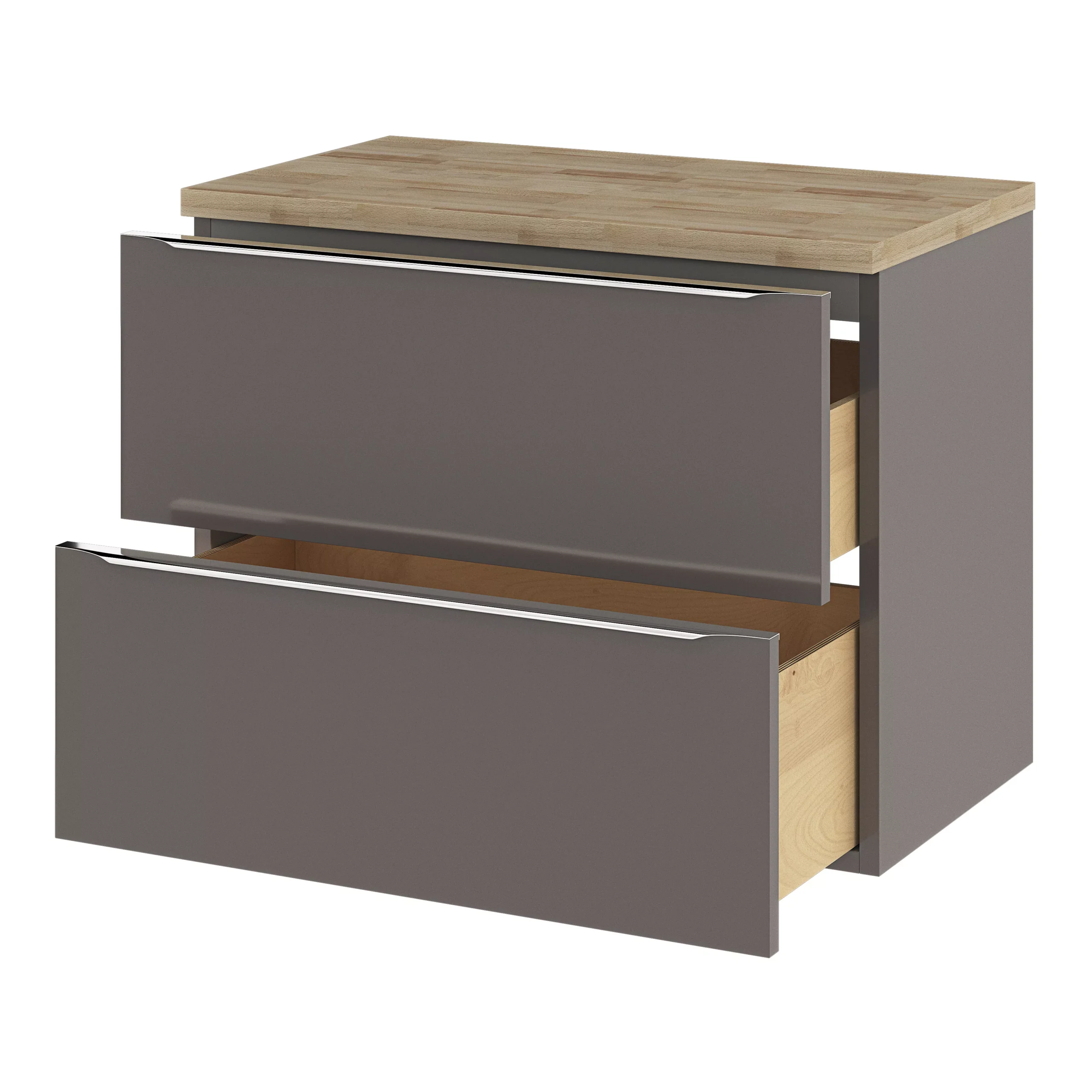 GoodHome Hartland Natural Straight Oak Bathroom Worktop 2.7cm X 45.5cm X 80.5cm - Image 9