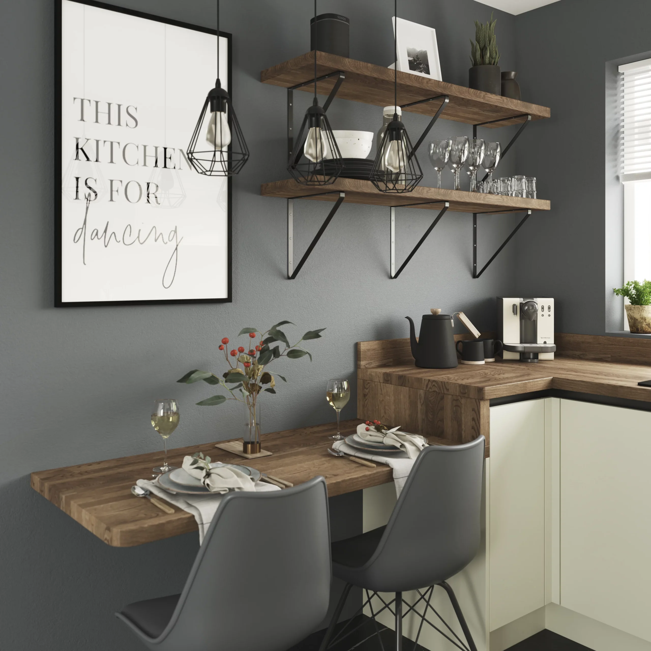 GoodHome Hinita Stained Dark Wood Effect Solid Oak Upstand (L)3000mm - Image 4