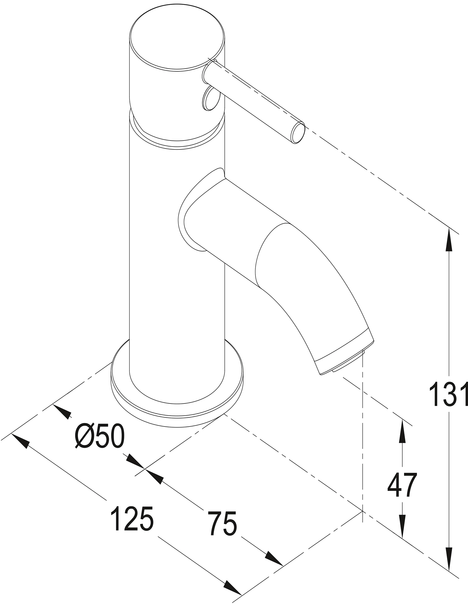 GoodHome Hoffell Basin Mono Mixer Tap - Image 3