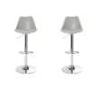 GoodHome Huito Light Grey Adjustable Swivel Bar Stool, Pack Of 2