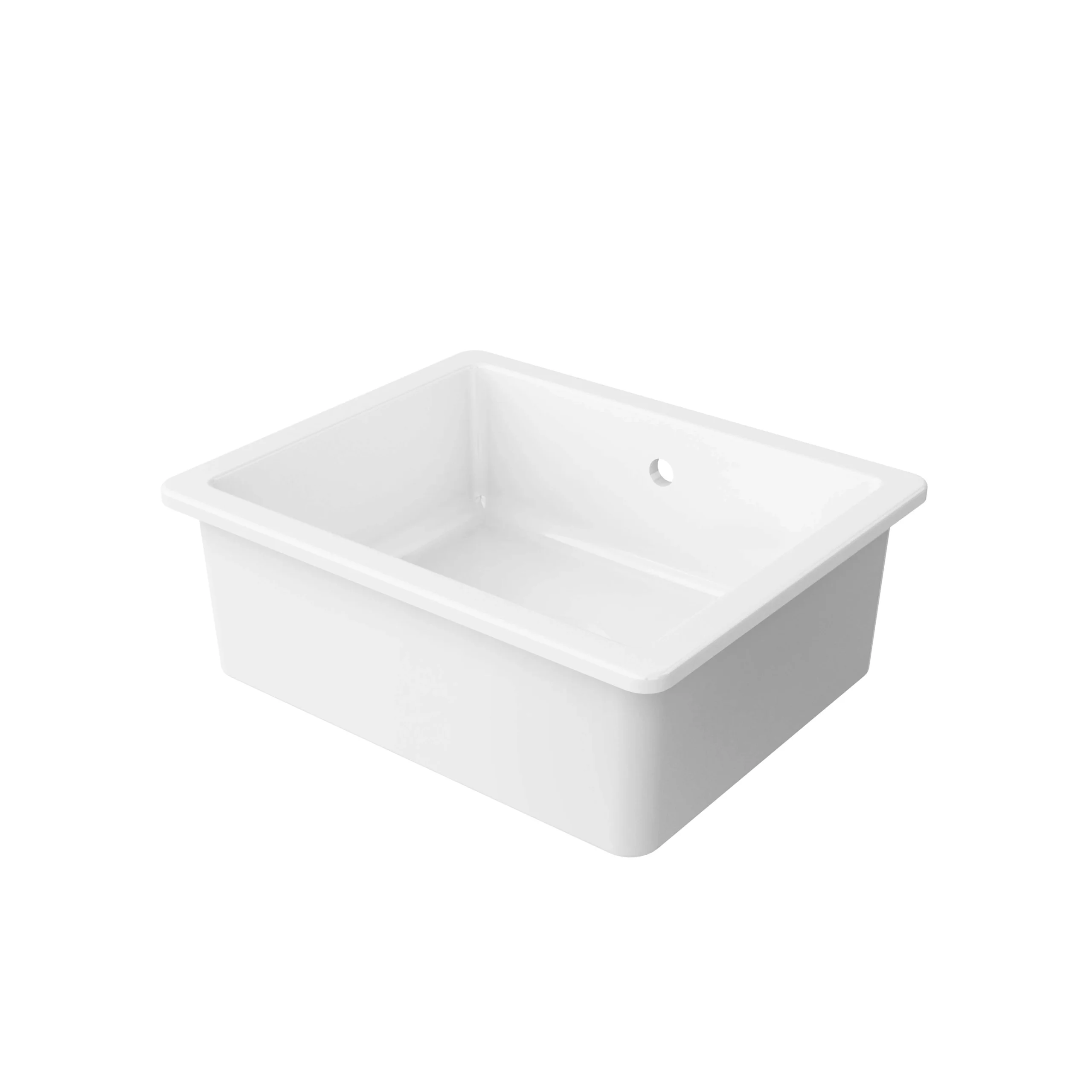 GoodHome Hyssop White Ceramic 1 Bowl Kitchen Sink (W)460mm X (L)565mm - Image 2
