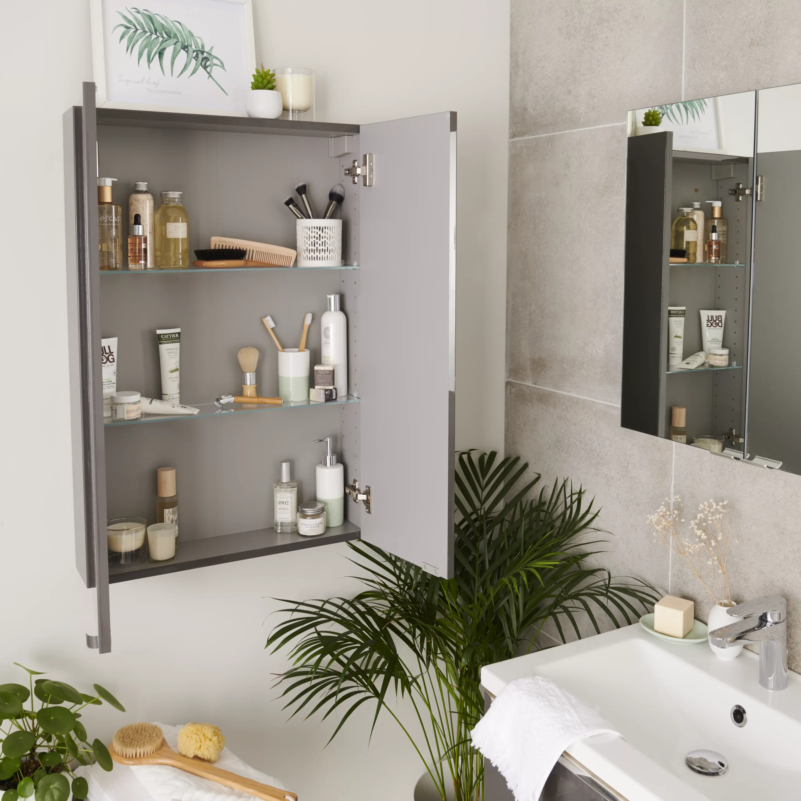 GoodHome Imandra Gloss Anthracite Wall-mounted Bathroom Cabinet (W)600mm (H)900mm - Image 14