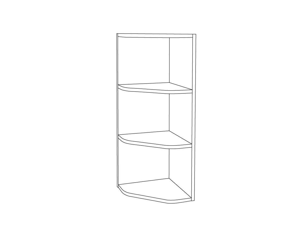 GoodHome Imandra Gloss Grey Glass & Wood Wall-mounted Bathroom Corner Shelf, (L)340mm (D)360mm (H) 900mm - Image 4