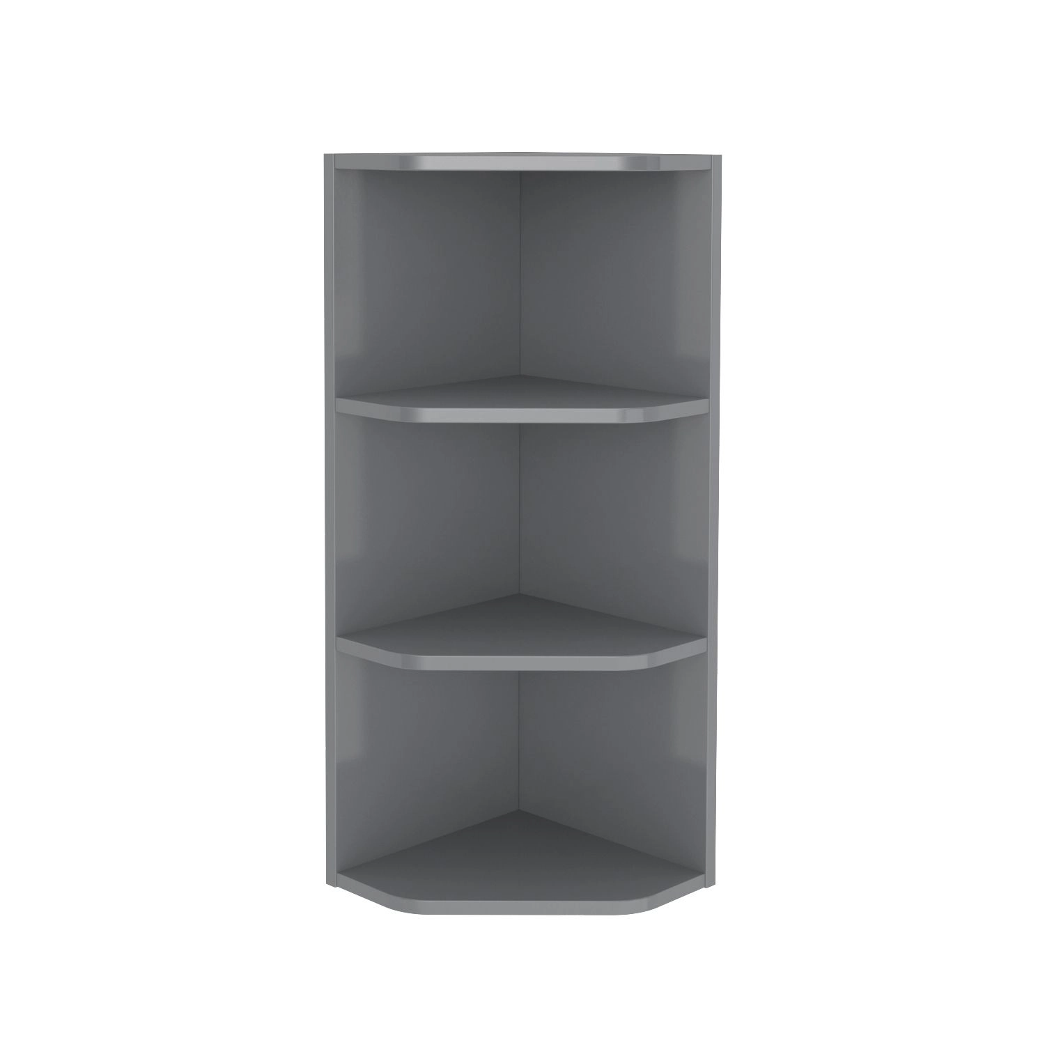 GoodHome Imandra Gloss Grey Glass & Wood Wall-mounted Bathroom Corner Shelf, (L)340mm (D)360mm (H) 900mm - Image 3