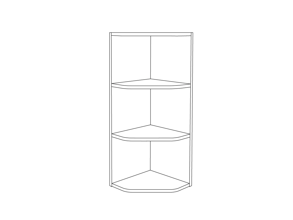 GoodHome Imandra Gloss Grey Glass & Wood Wall-mounted Bathroom Corner Shelf, (L)340mm (D)360mm (H) 900mm - Image 5