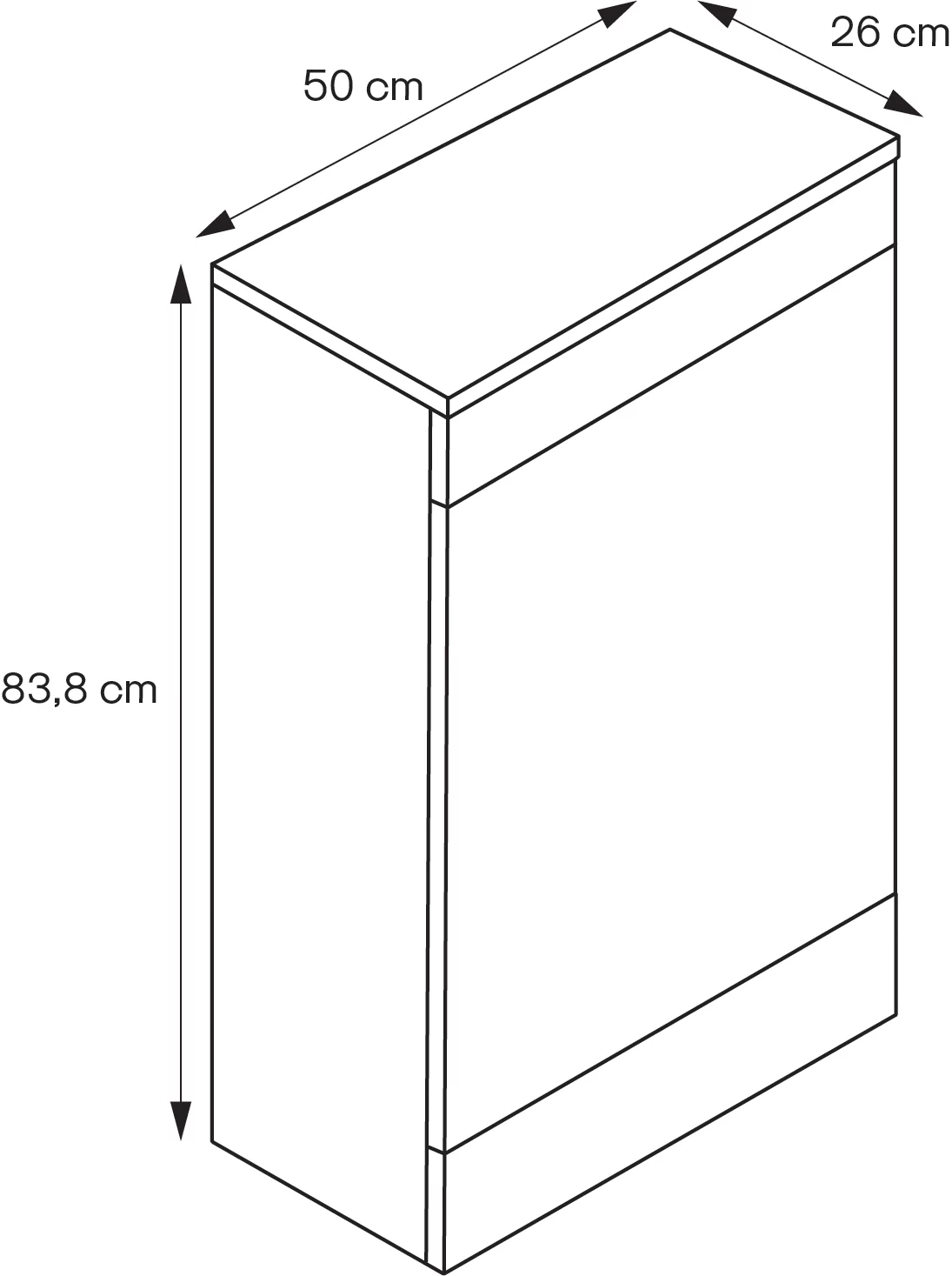 GoodHome Imandra Gloss Warm Grey Freestanding Toilet Cabinet (W)500mm (H)840mm - Image 5