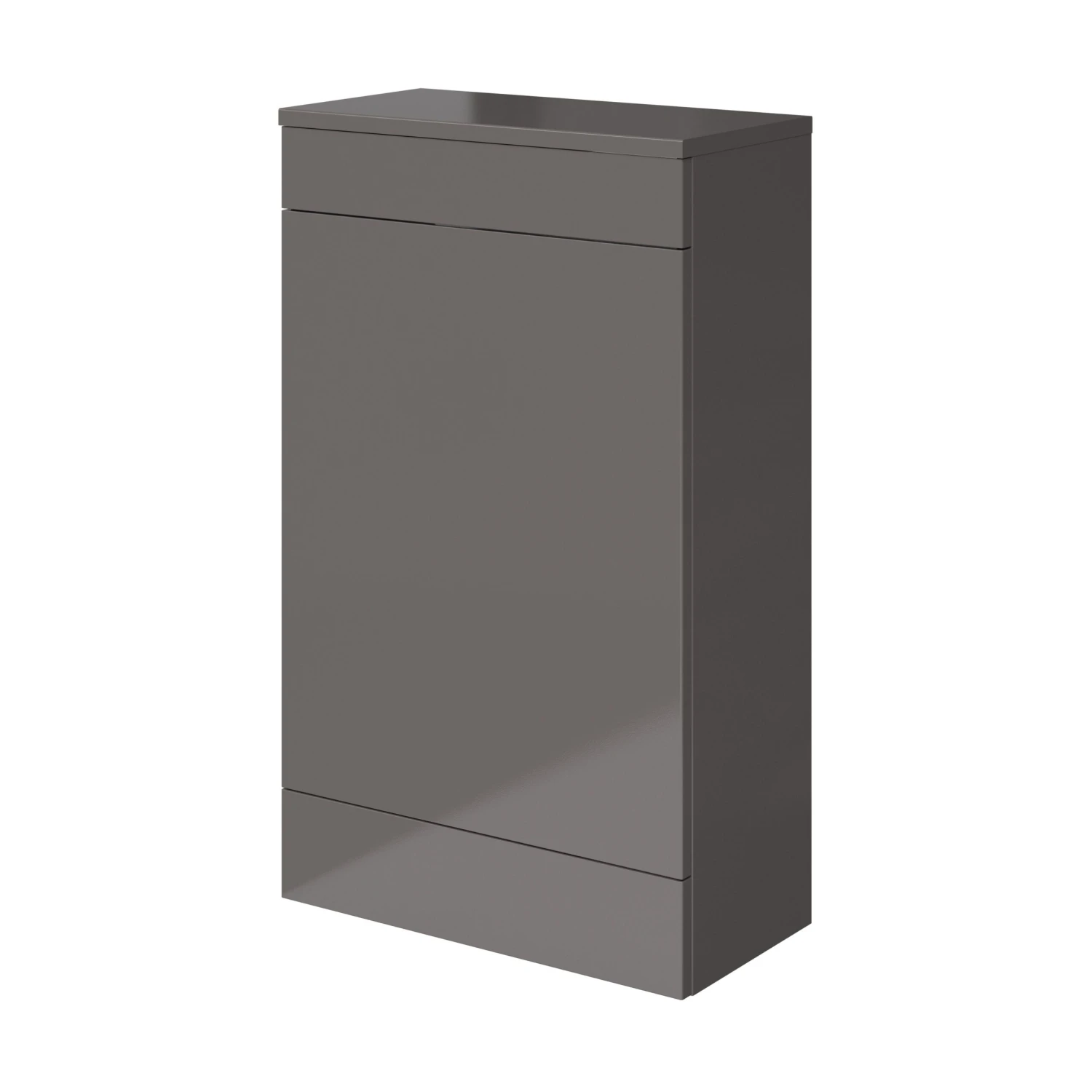 GoodHome Imandra Gloss Warm Grey Freestanding Toilet Cabinet (W)500mm (H)840mm