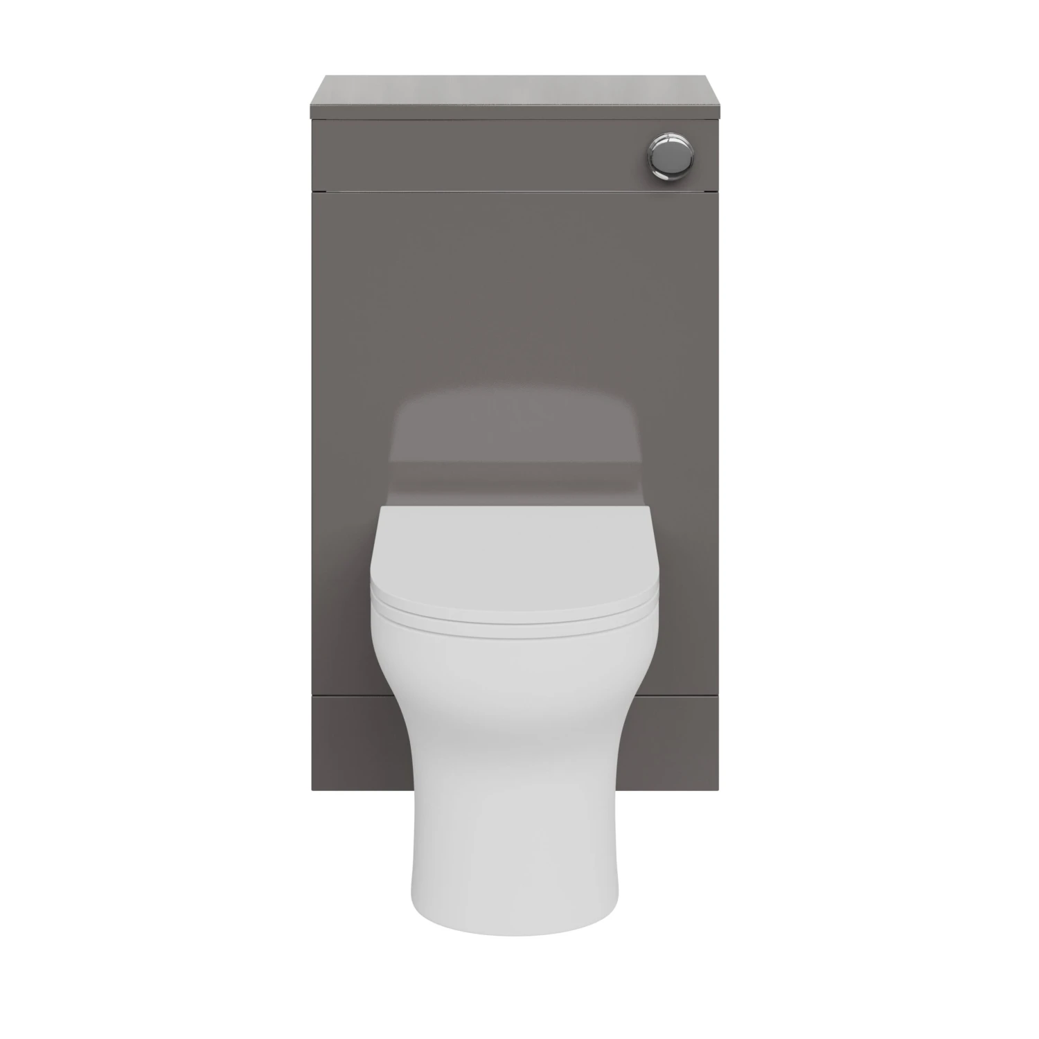 GoodHome Imandra Gloss Warm Grey Freestanding Toilet Cabinet (W)500mm (H)840mm - Image 4