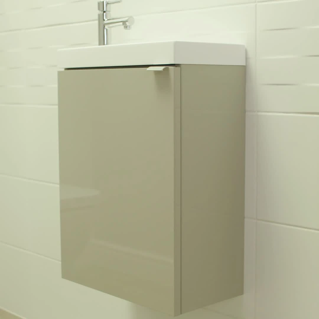 GoodHome Imandra Gloss White 1 Door Freestanding Bathroom Basin Cloakroom Unit (W)440mm (H)790mm - Image 2