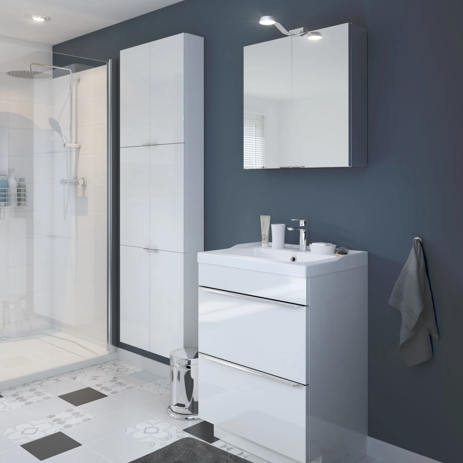 GoodHome Imandra & Lana White Freestanding Vanity Unit & Basin Set (W)604mm - Image 3