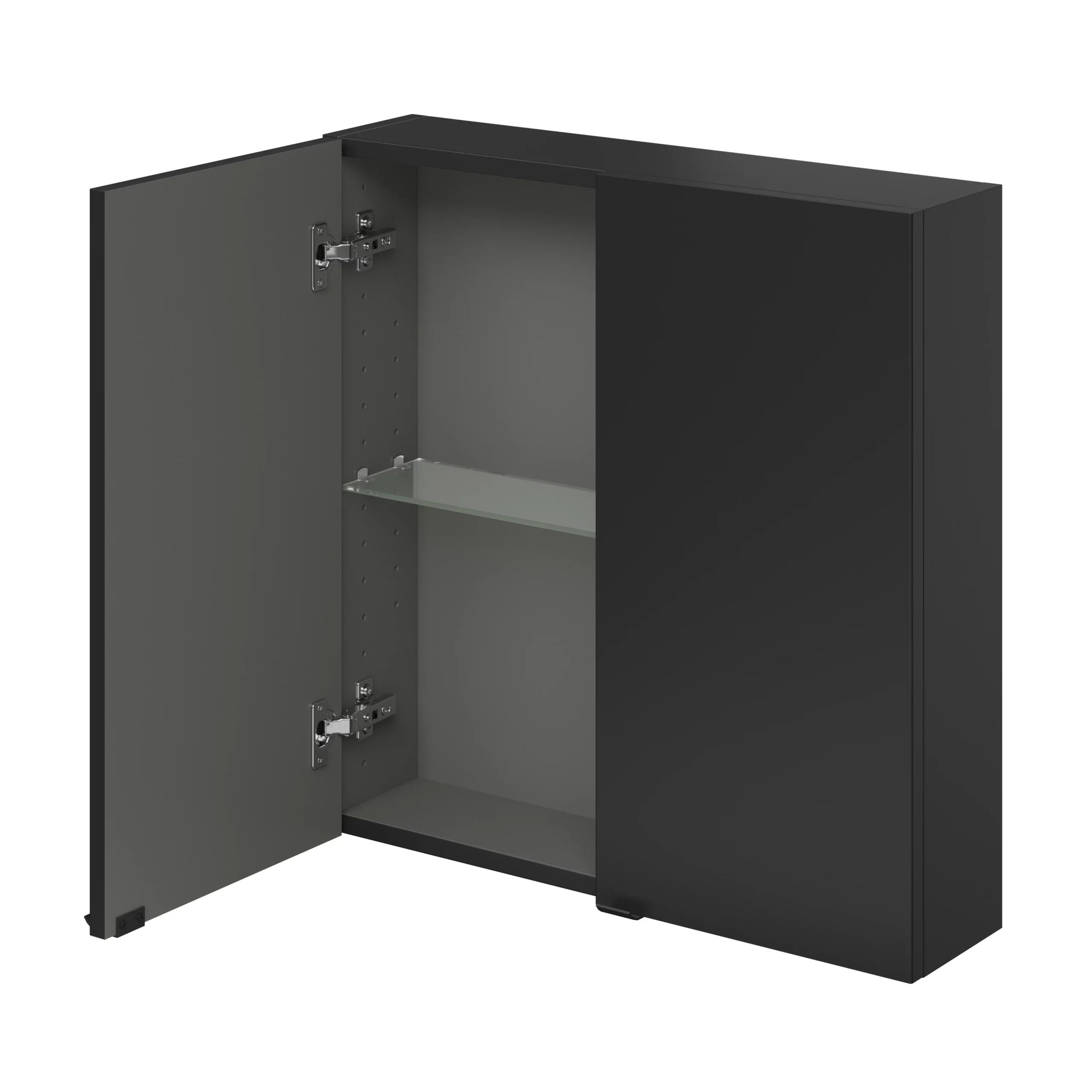 GoodHome Imandra Matt Black Double Wall Cabinet (W)600mm (H)600mm - Image 3