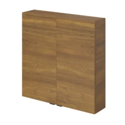 GoodHome Imandra Matt Walnut Effect Double Short Wall Cabinet (W)600mm (H)600mm