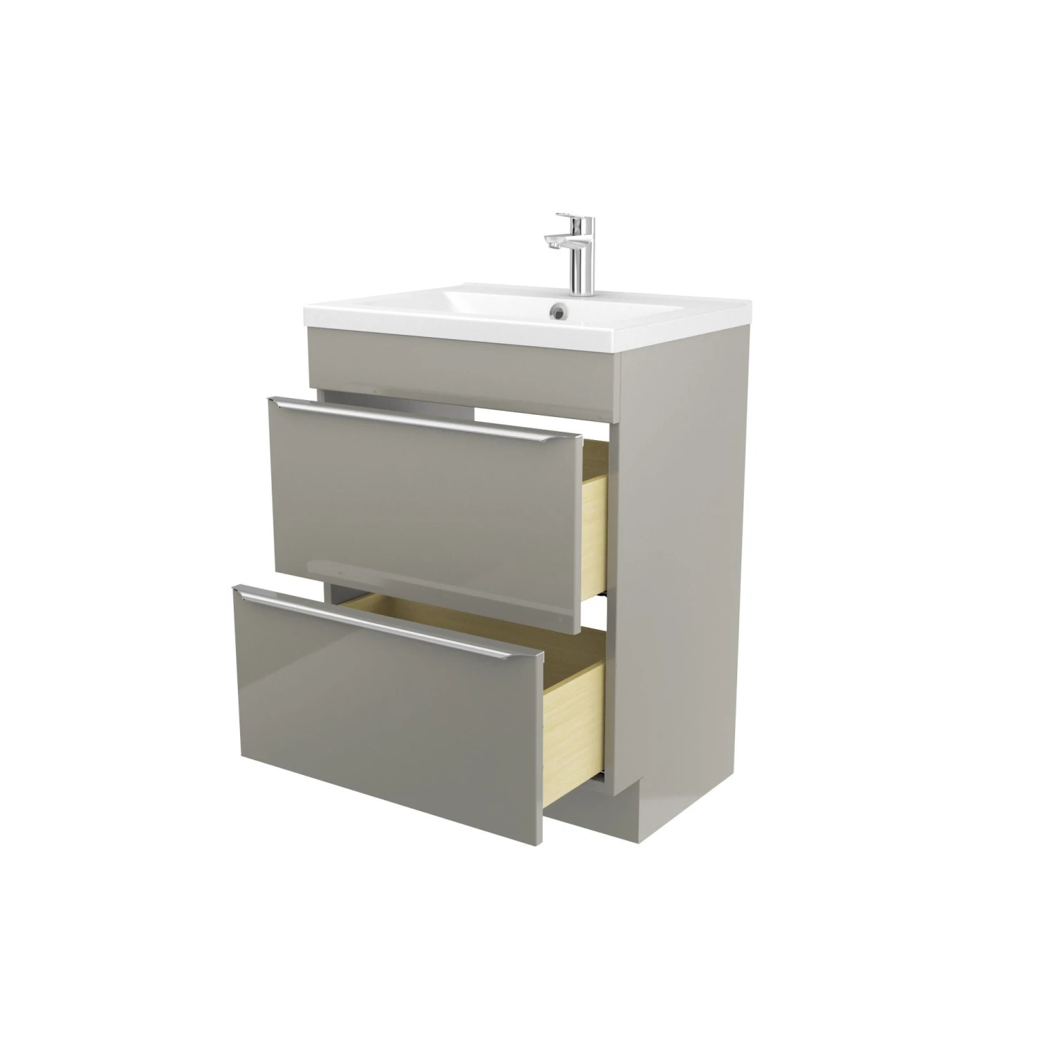 GoodHome Imandra & Mila Taupe Freestanding Vanity Unit & Basin Set (W)604mm - Image 3