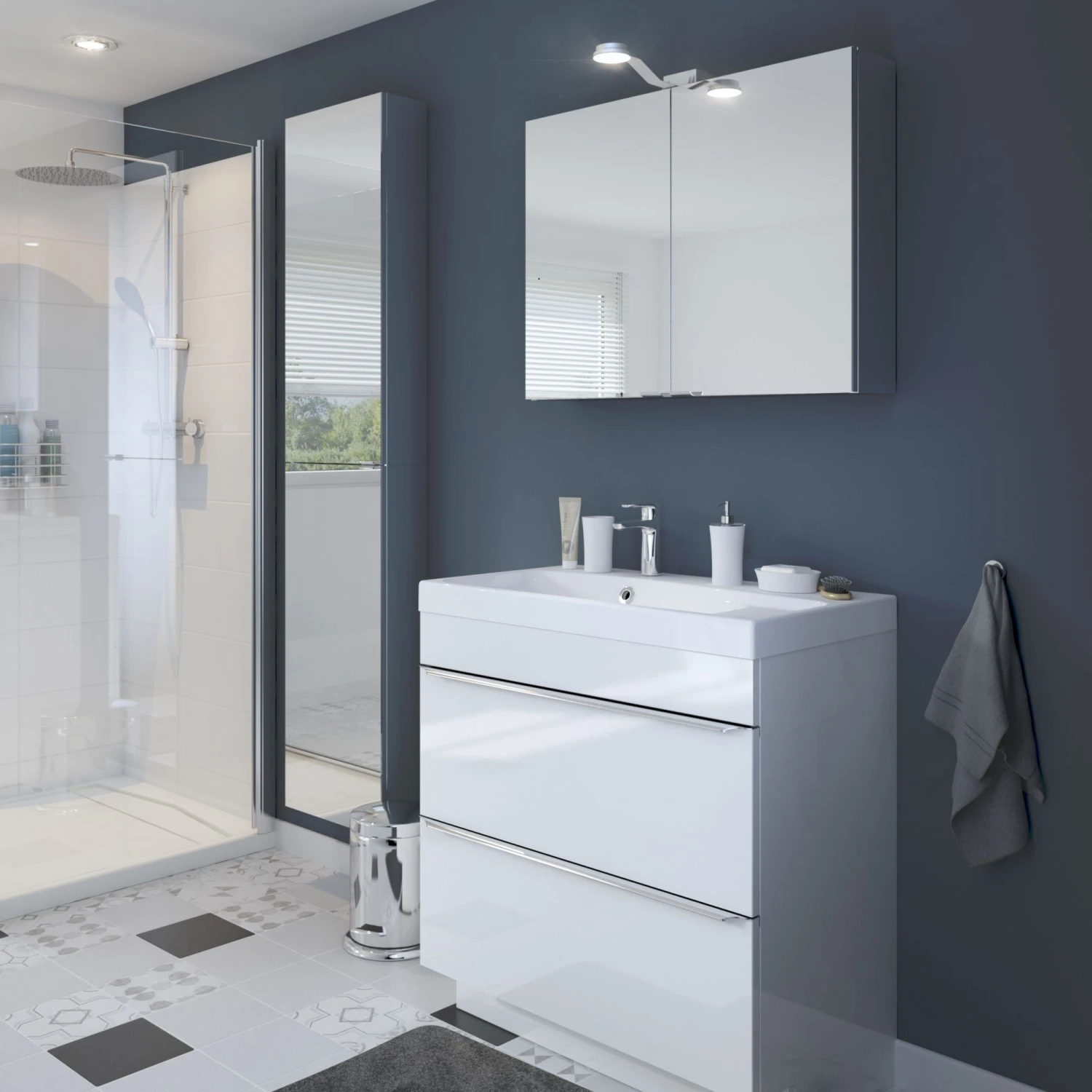 GoodHome Imandra & Mila White Freestanding Vanity Unit & Basin Set (W)804mm - Image 7