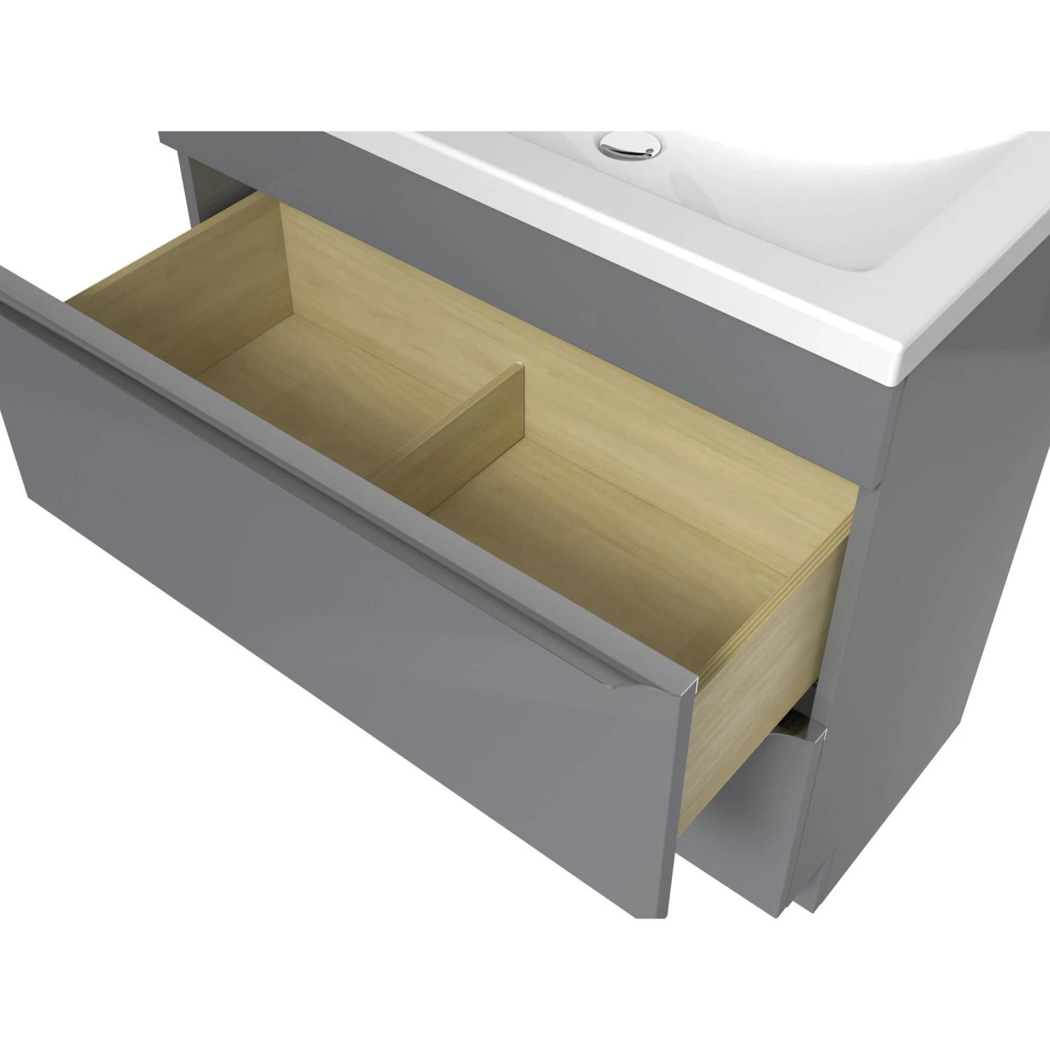 GoodHome Imandra & Nira Grey Freestanding Vanity Unit & Basin Set (W)804mm - Image 4