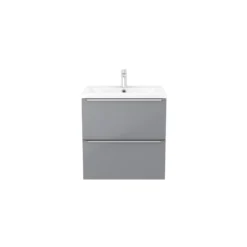 GoodHome Imandra & Nira Grey Wall-mounted Vanity Unit & Basin Set (W)604mm