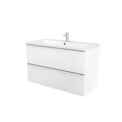 GoodHome Imandra & Nira White Wall-mounted Vanity Unit & Basin Set (W)1004mm