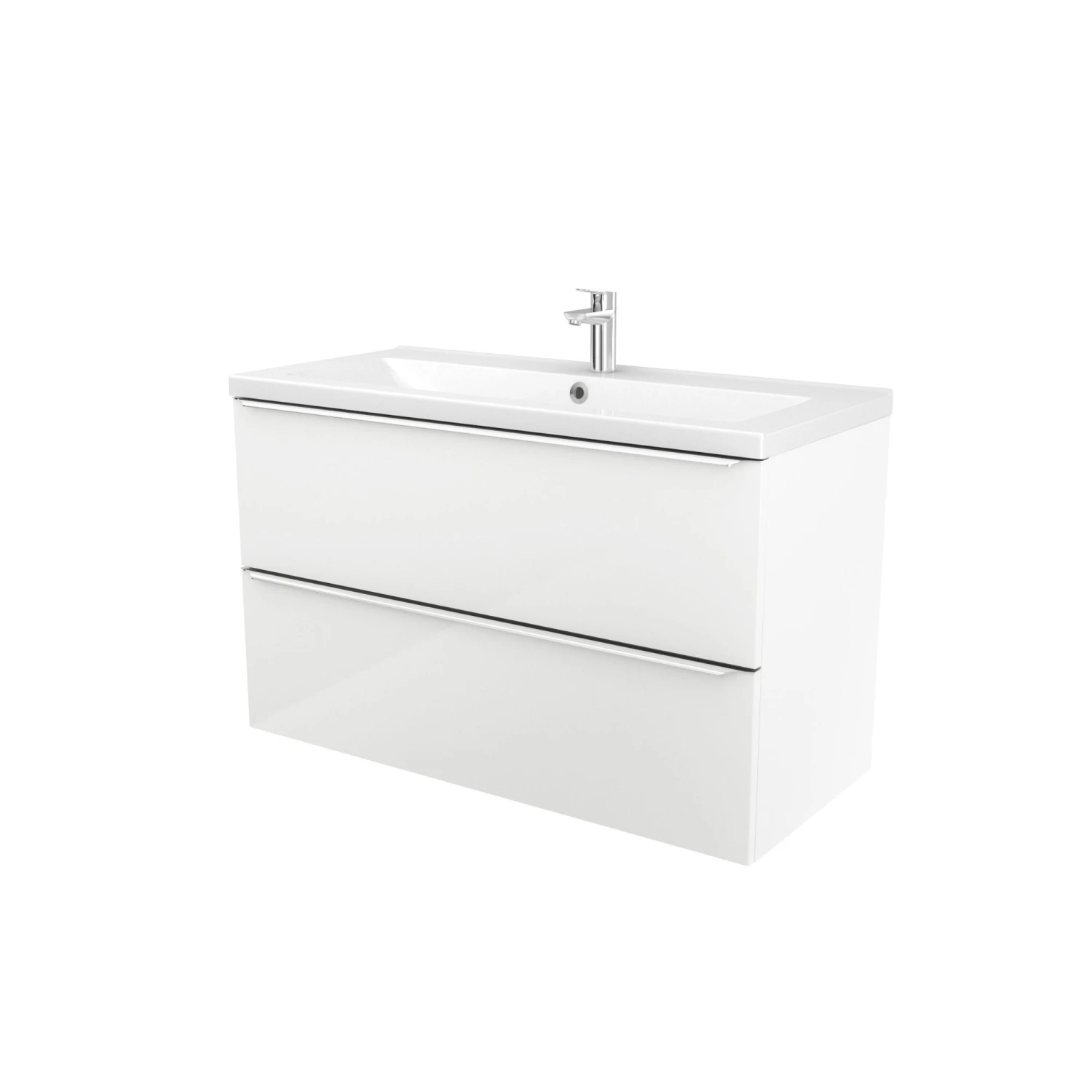 GoodHome Imandra & Nira White Wall-mounted Vanity Unit & Basin Set (W)1004mm