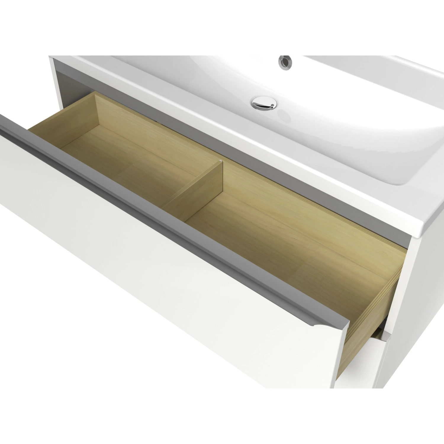 GoodHome Imandra & Nira White Wall-mounted Vanity Unit & Basin Set (W)1004mm - Image 6