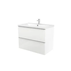 GoodHome Imandra & Nira White Wall-mounted Vanity Unit & Basin Set (W)804mm