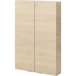 GoodHome Imandra Oak Effect Double Wall Cabinet (W)600mm (H)900mm