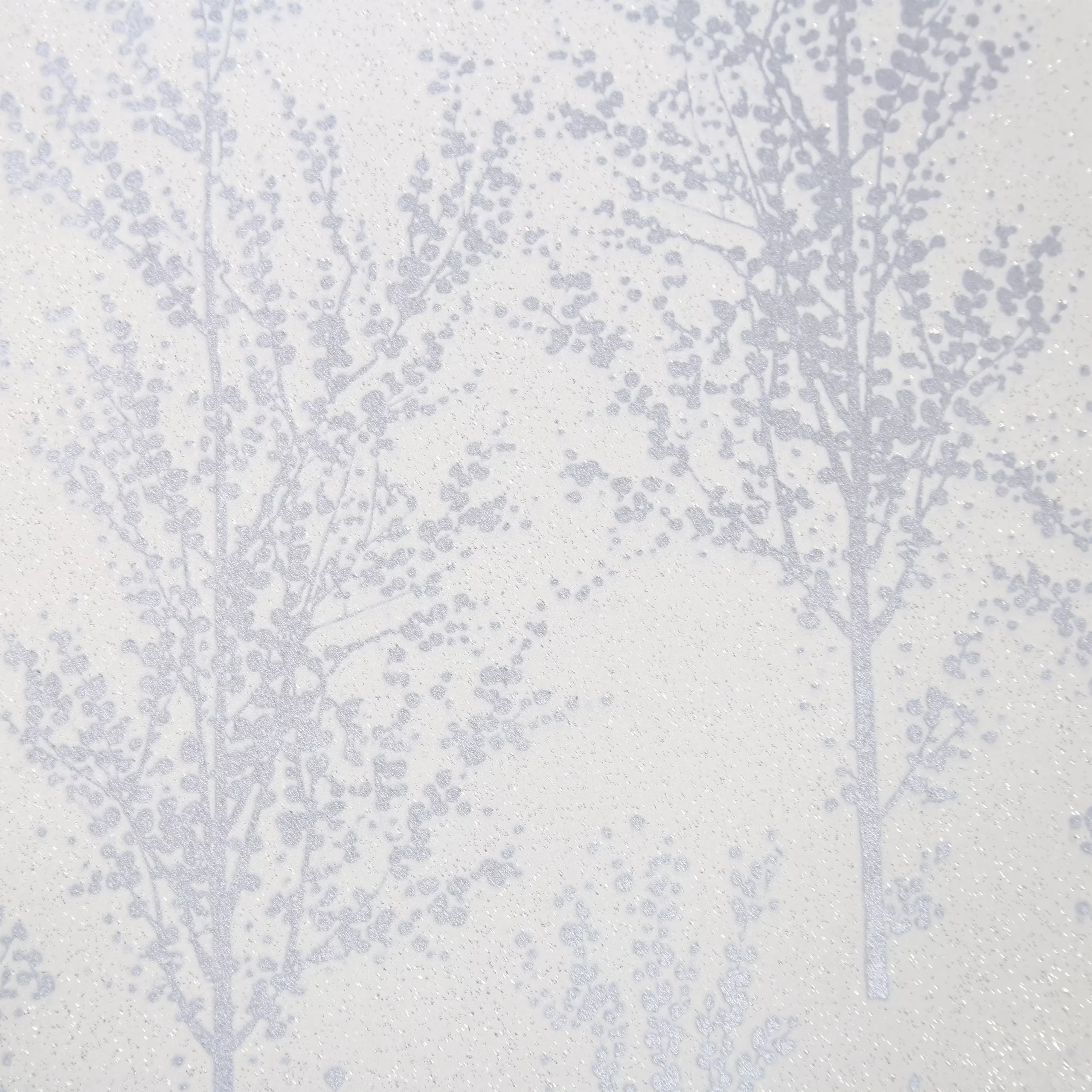 GoodHome Jatoba White Tree Silver Glitter Effect Textured Wallpaper - Image 3
