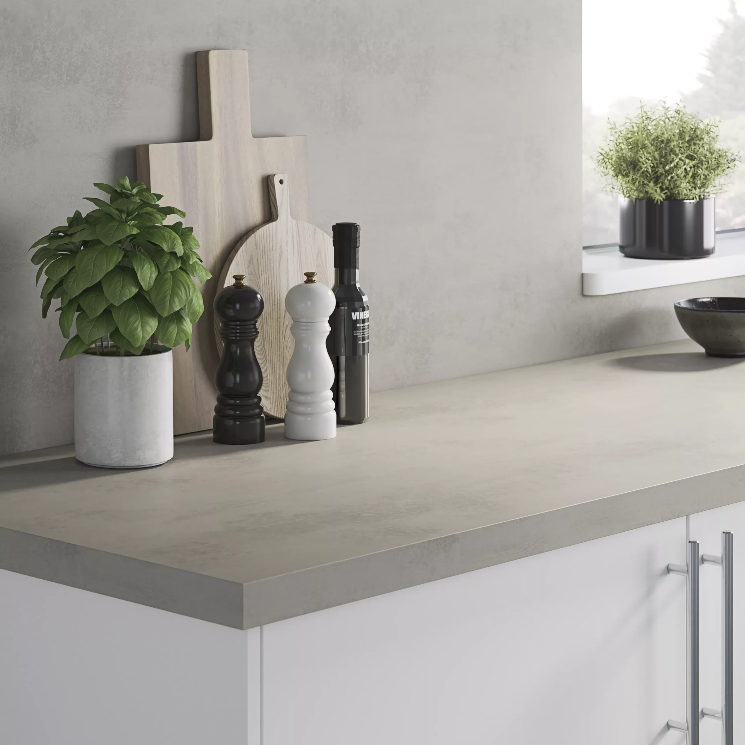 GoodHome Kala Concrete Effect Laminate & Particle Board Back Panel, (H)600mm (W)3000mm (T)8mm - Image 3