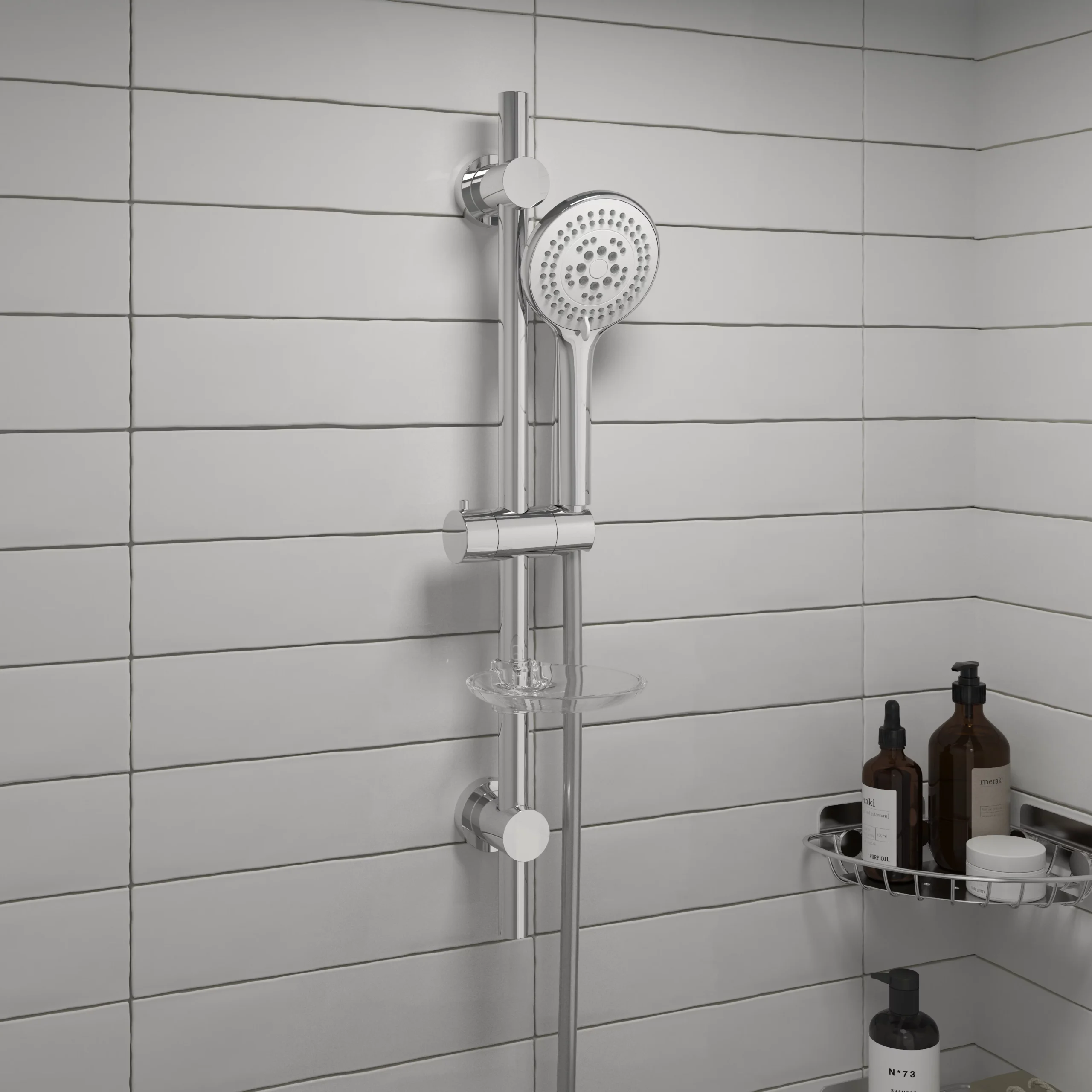 GoodHome Kielder 5-spray Pattern Chrome Effect Shower Kit - Image 7