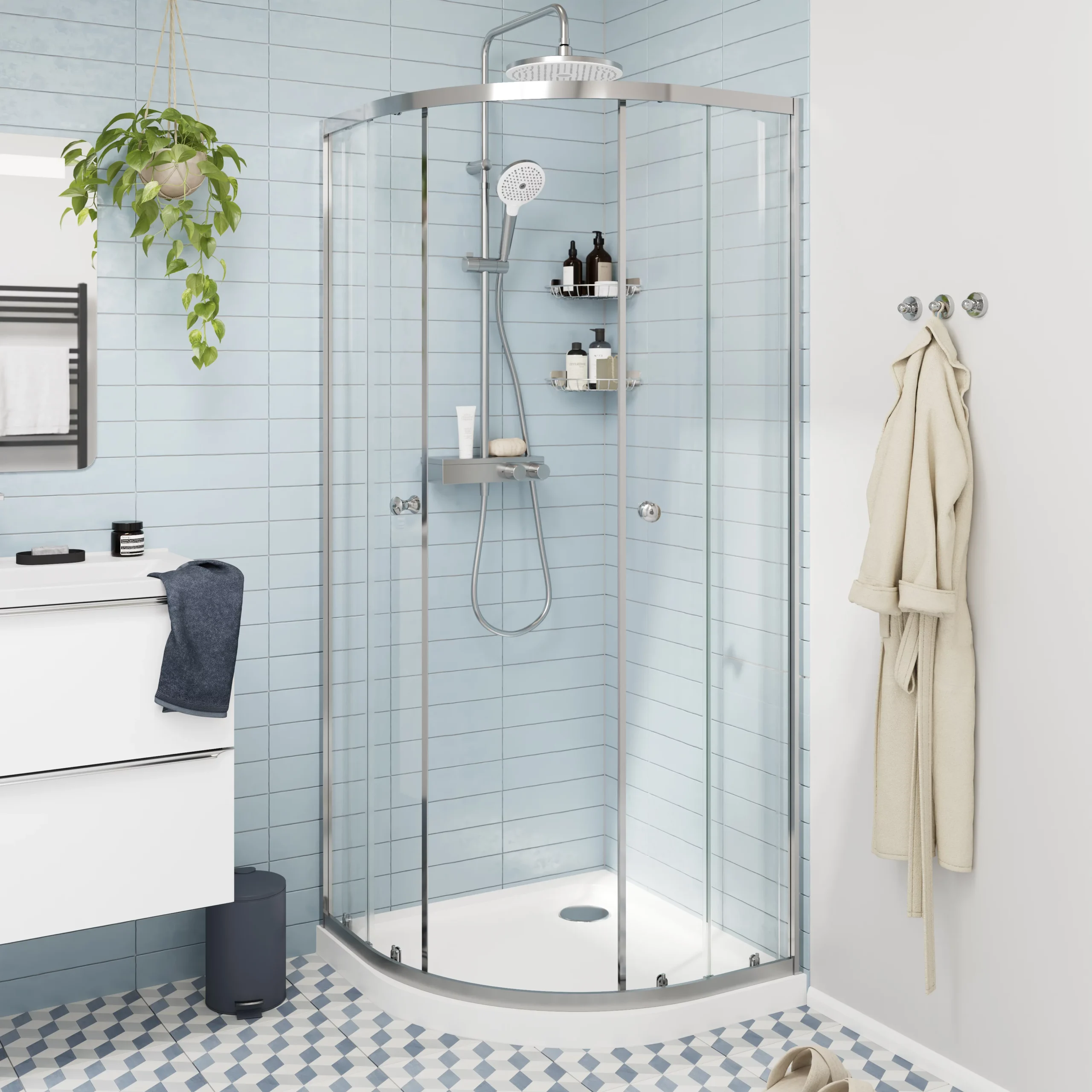 GoodHome Kolima Chrome Effect Thermostatic Multi Head Shower - Image 14