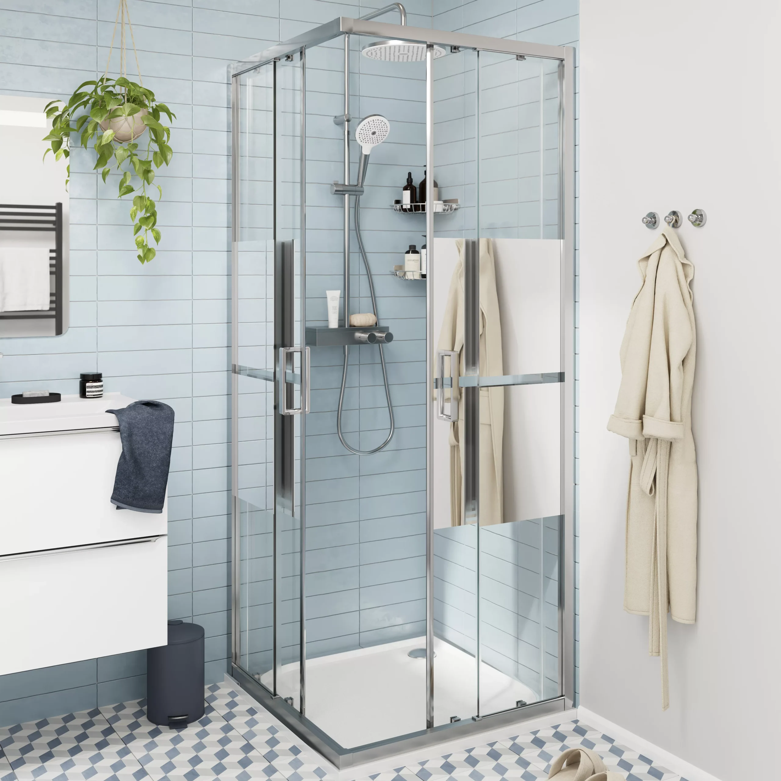 GoodHome Kolima Chrome Effect Thermostatic Multi Head Shower - Image 18