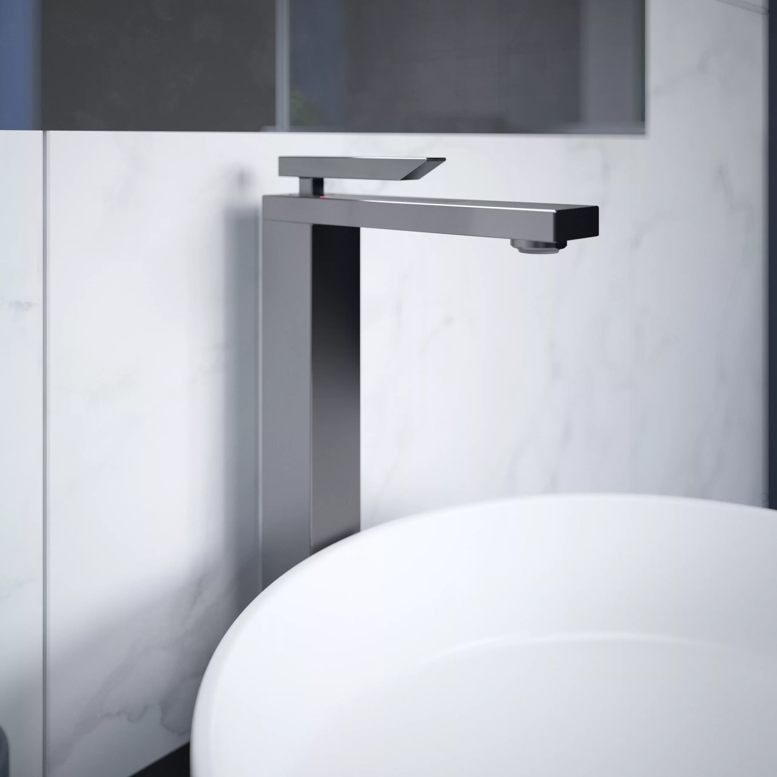GoodHome Kolima Titanium Tall Square Deck-mounted Manual Sink Or Worktop Mono Mixer Tap - Image 4