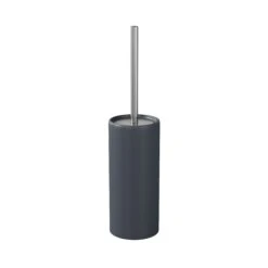 GoodHome Koros Midnight Blue Ceramic, Polypropylene (PP) & Stainless Steel Toilet Brush & Holder