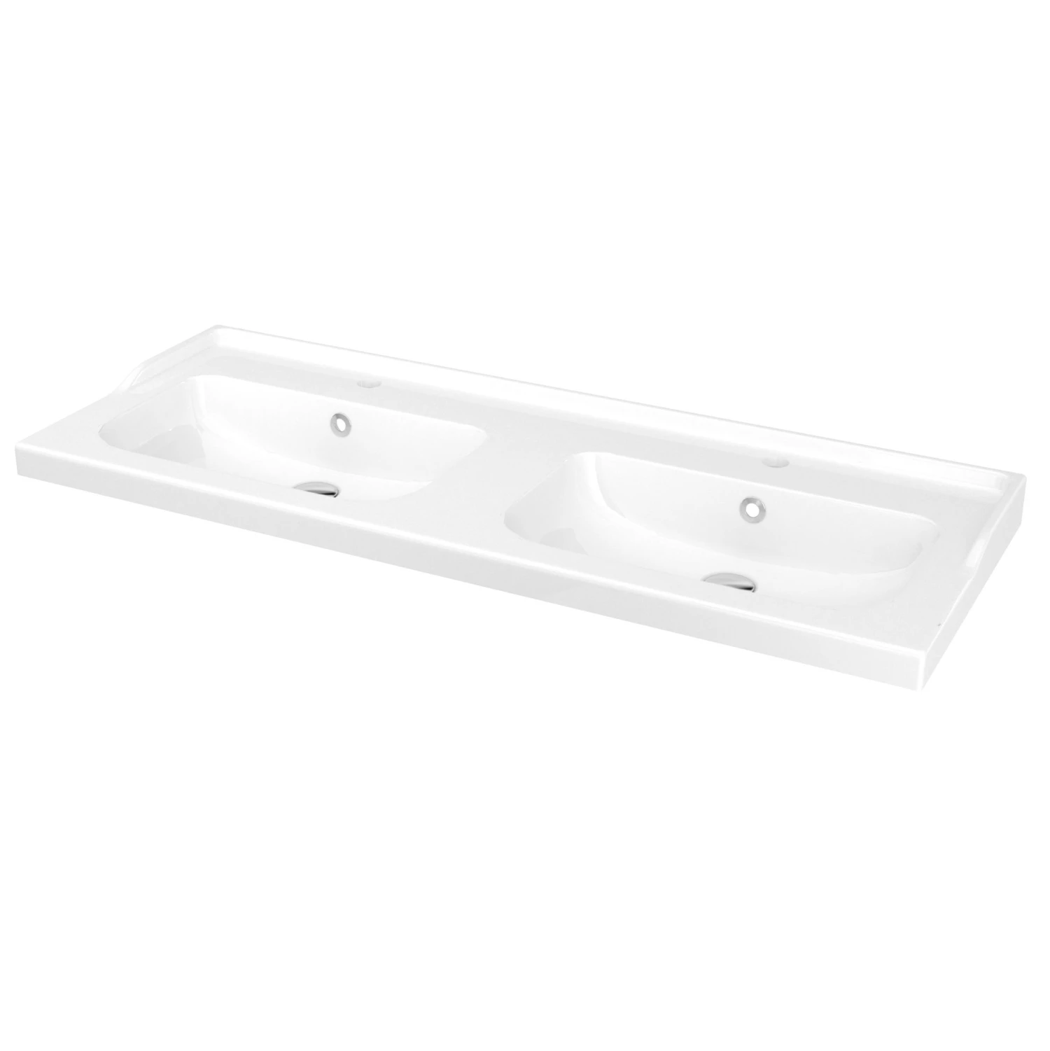 GoodHome Lana White Counter-mounted Counter Top Basin (W)120.4cm