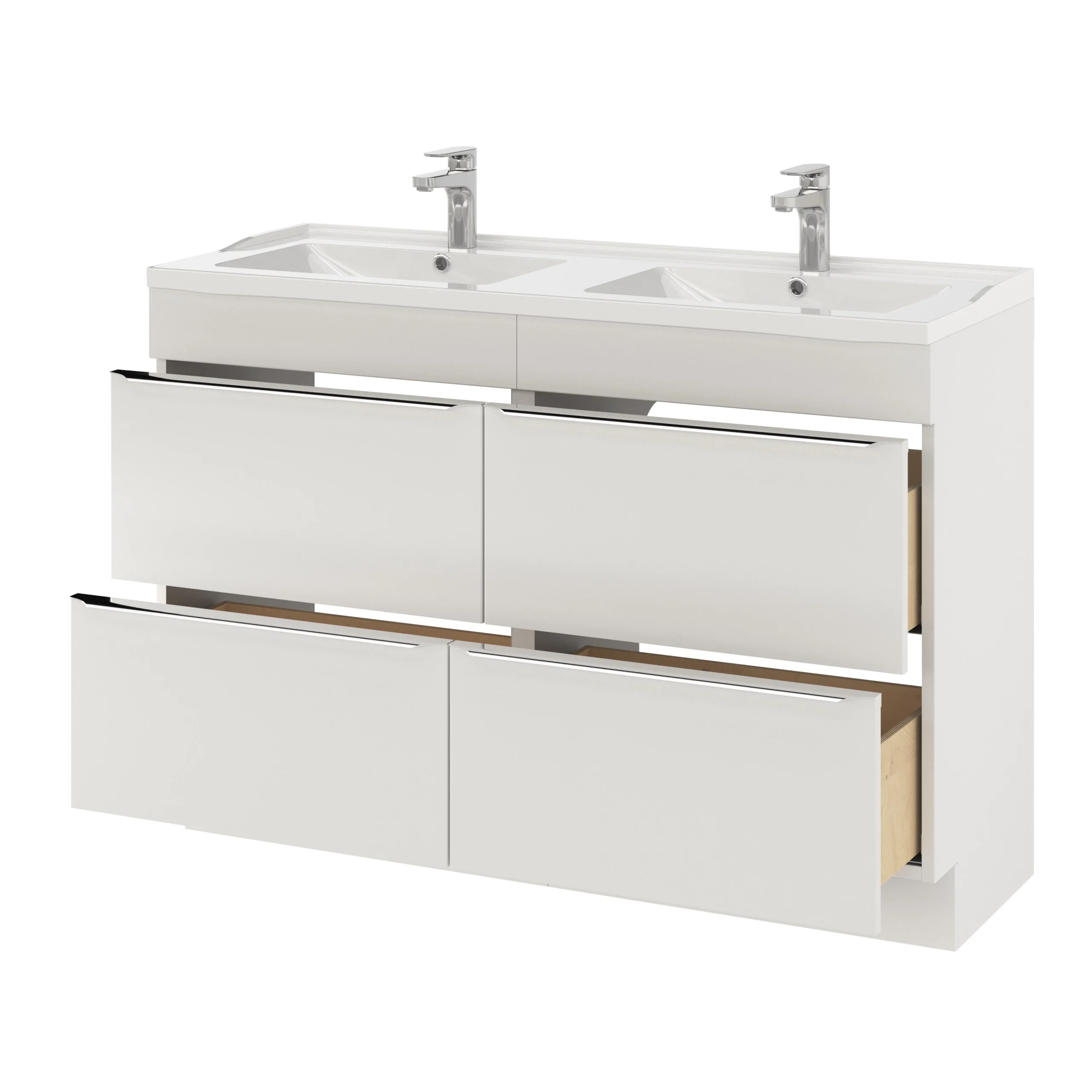 GoodHome Lana White Counter-mounted Counter Top Basin (W)120.4cm - Image 8