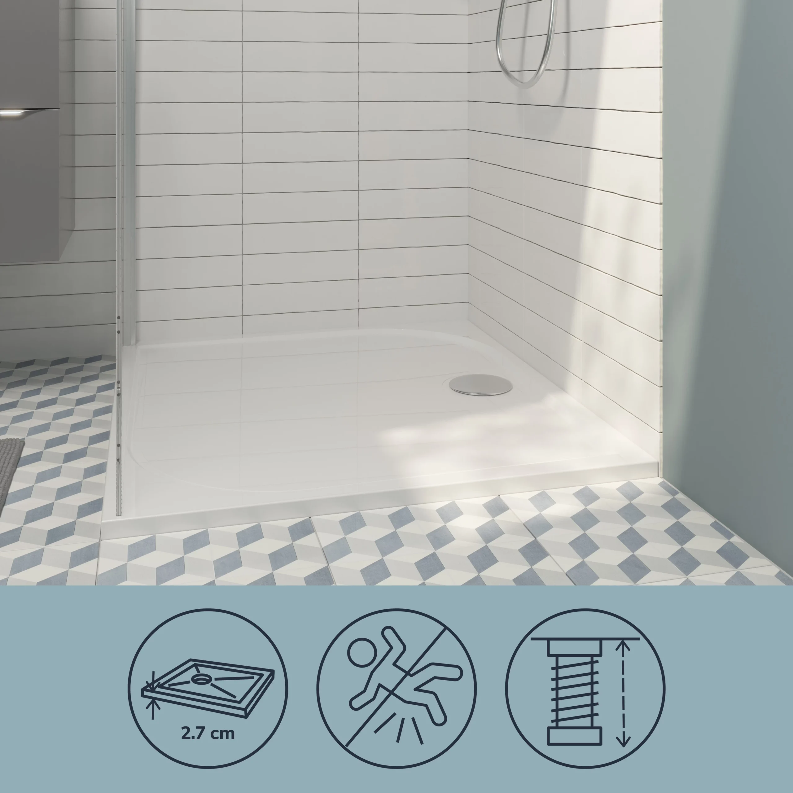 GoodHome Limski Rectangular Shower Tray (L)900mm (W)1200mm (H)28mm - Image 7