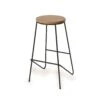 GoodHome Maloux Black Oak Bar Stool