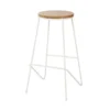 GoodHome Maloux Natural Oak Bar Stool