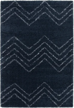 GoodHome Manzo Dark Blue Striped Rug 170cmx120cm