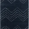 GoodHome Manzo Dark Blue Striped Rug 230cmx160cm