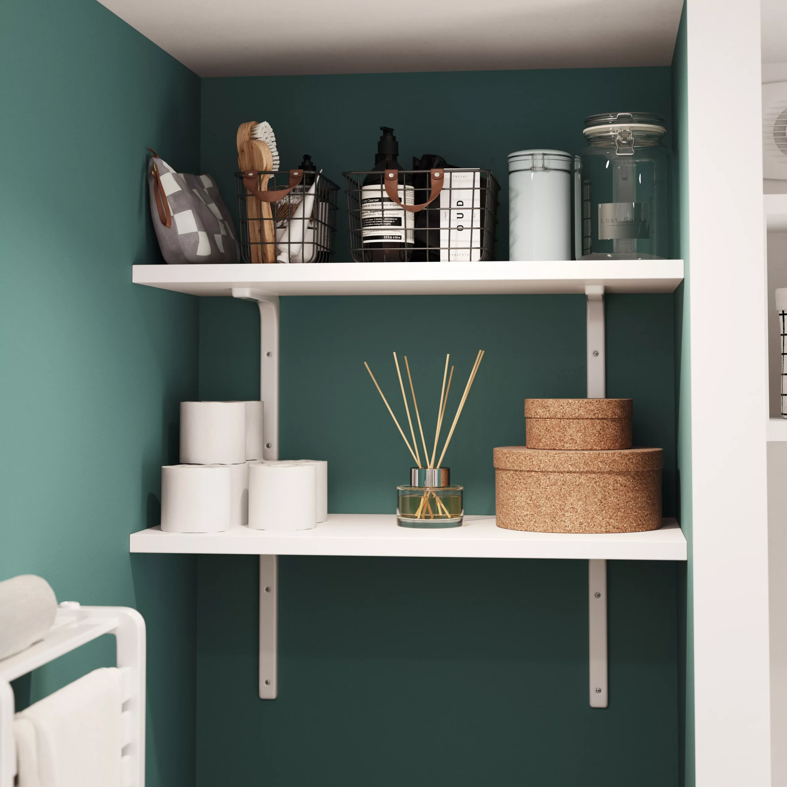 GoodHome Marloes Gloss White Chipboard Bathroom Worktop 2.8cm X 45.2cm X 100cm - Image 4