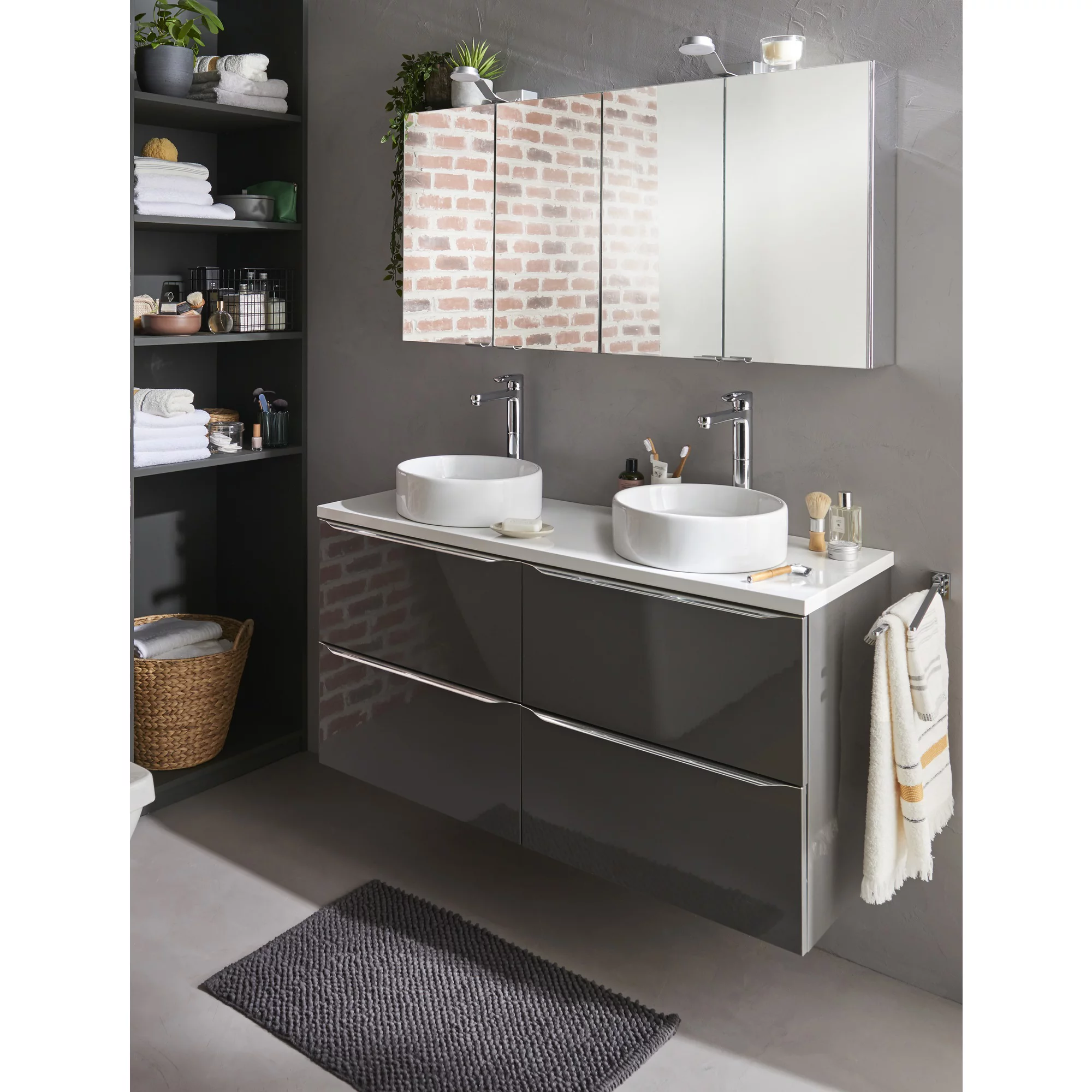 GoodHome Marloes Gloss White Chipboard Bathroom Worktop 2.8cm X 45.2cm X 120cm - Image 5