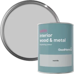 GoodHome Melville Satin Metal & Wood Paint, 750ml
