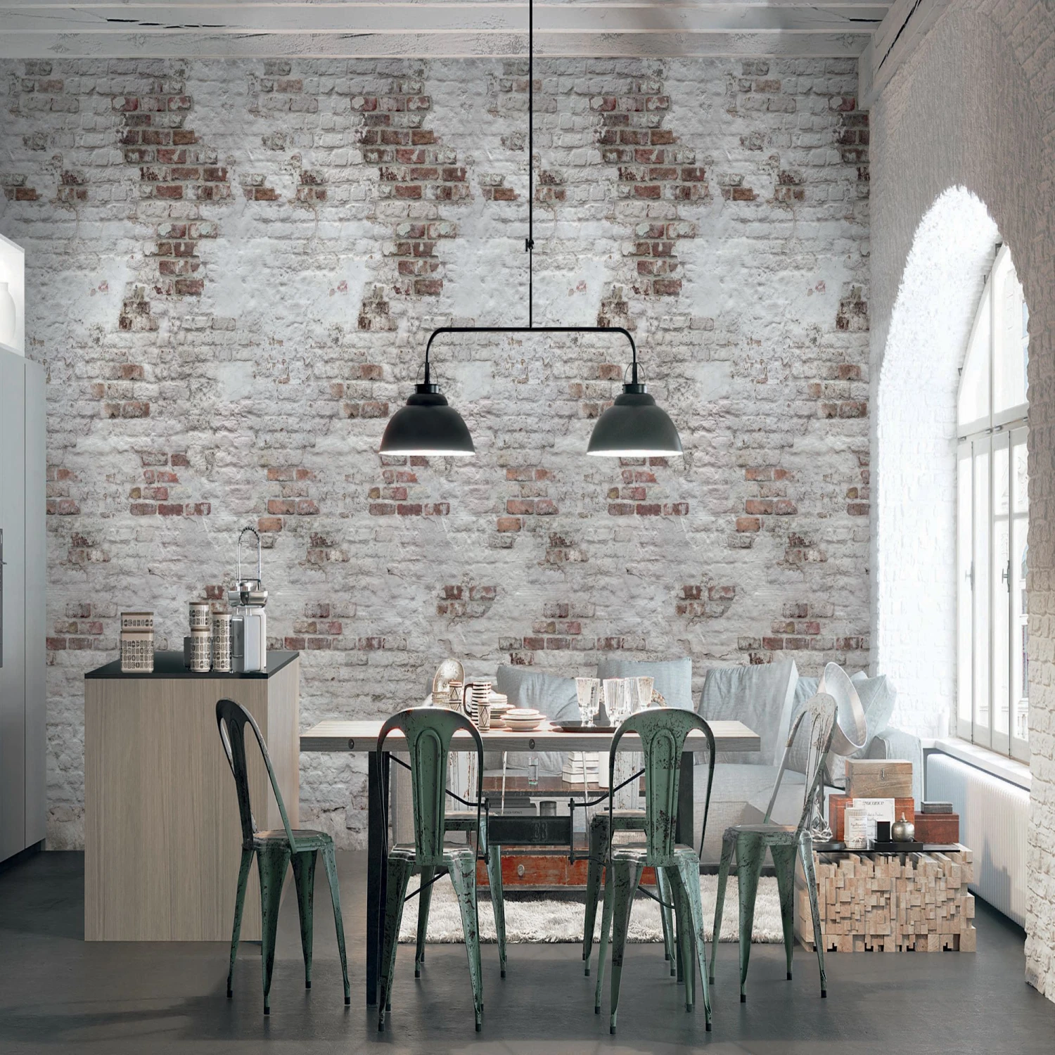 GoodHome Merly Natural Brick Effect Matt Mural - Image 4