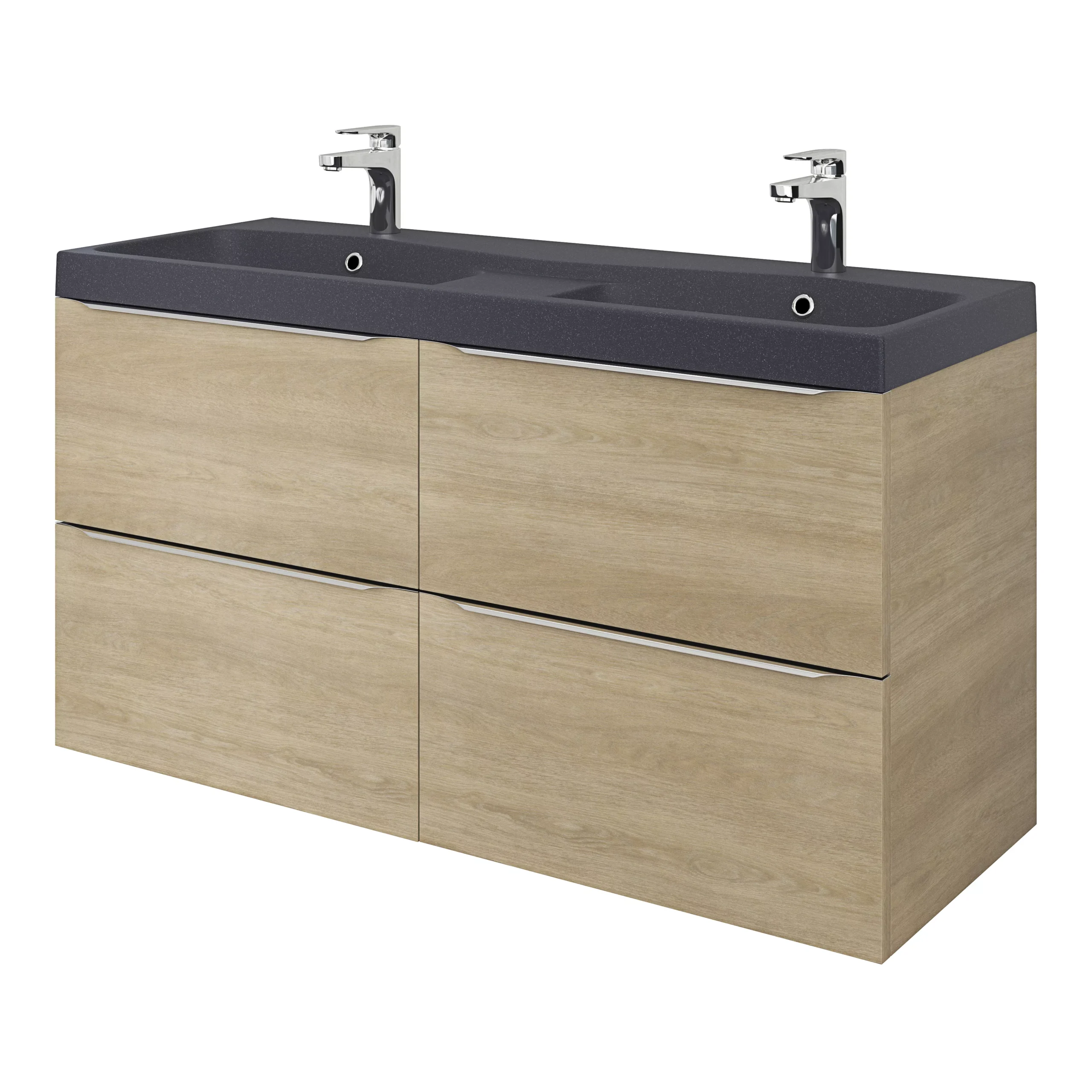 GoodHome Mila Black Rectangular Counter-mounted Vanity Basin (W)120.4cm - Image 8